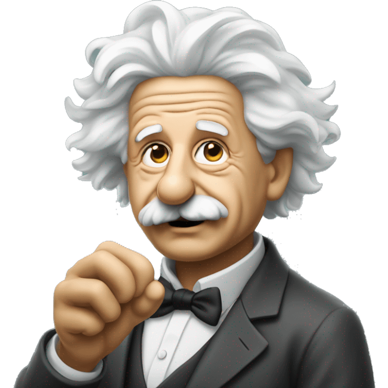 abert einstein vawes with hand emoji