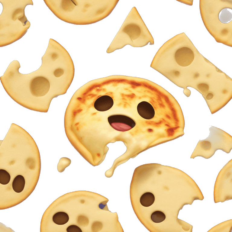 Pupusas beng torn apart with cheese melting emoji