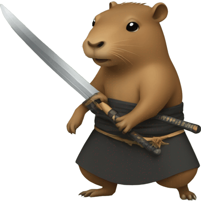 Capybara with a katana emoji