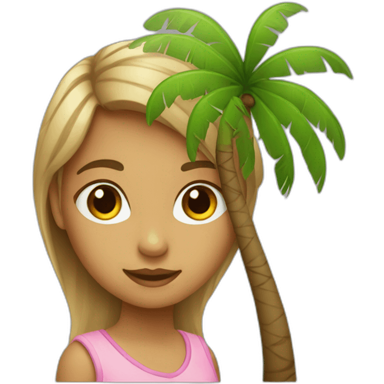 the girl under the palm tree emoji