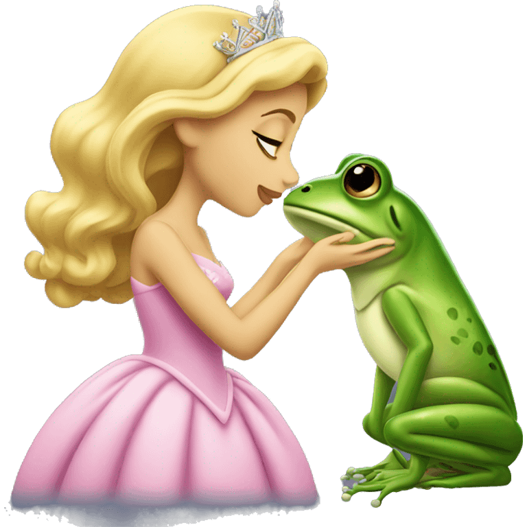 Princess kissing frog emoji