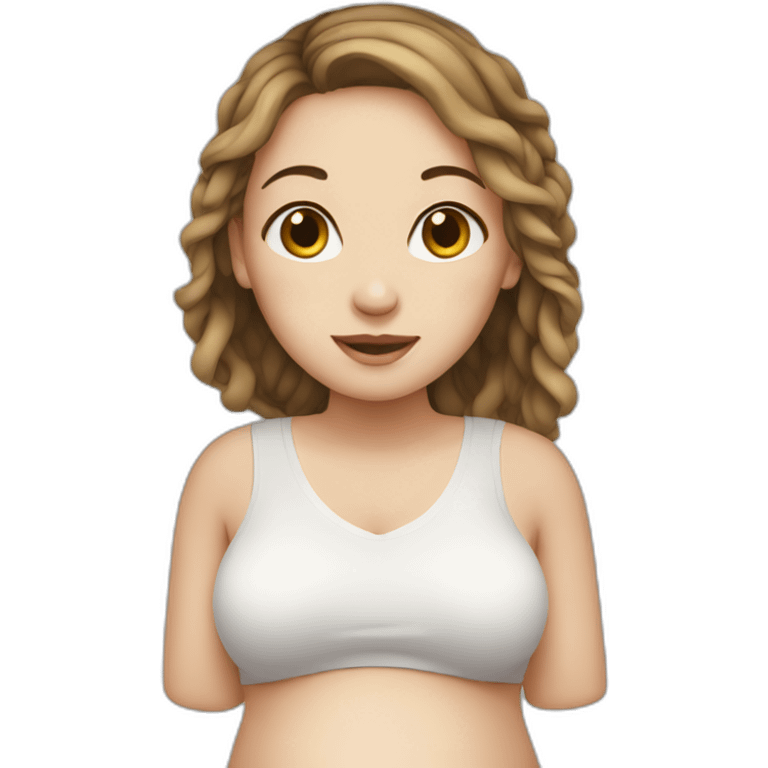 pregnant young woman white skin emoji