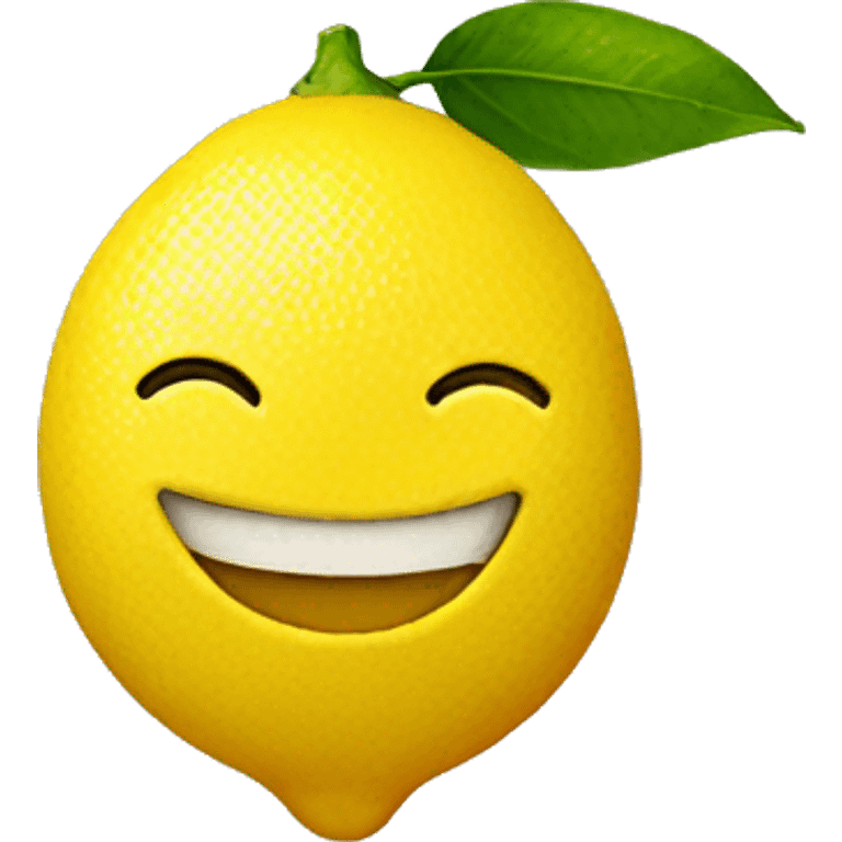 Lemon with smiley face emoji