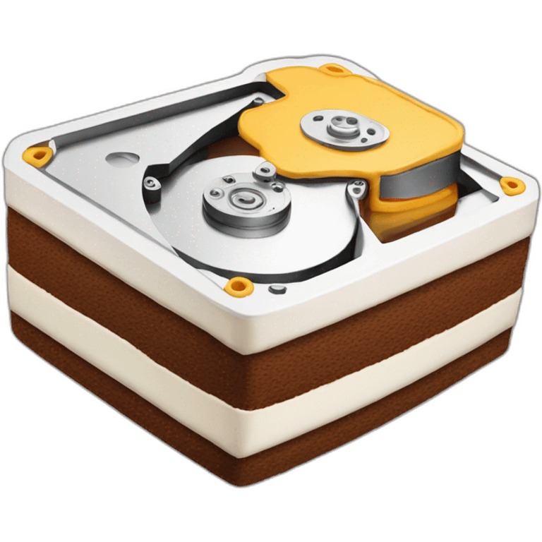 a hard drive made out of cake emoji