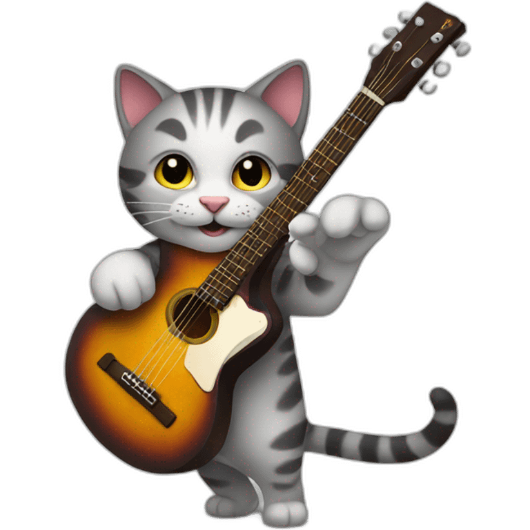 Cat playing guitar emoji