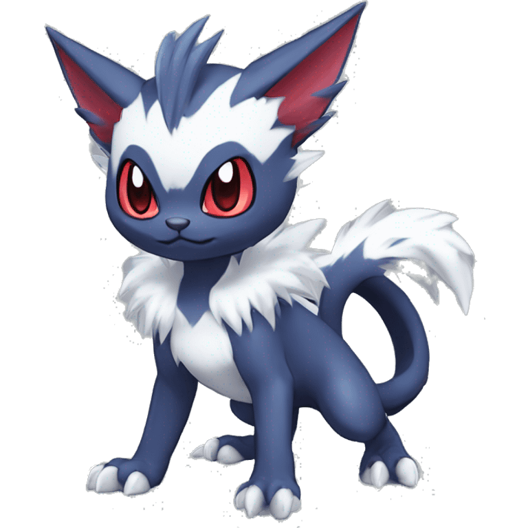 Edgy Cool Chibi Sneasel-Nargacuga-Absol-Pokémon-Fakémon-fusion-cat Full Body emoji