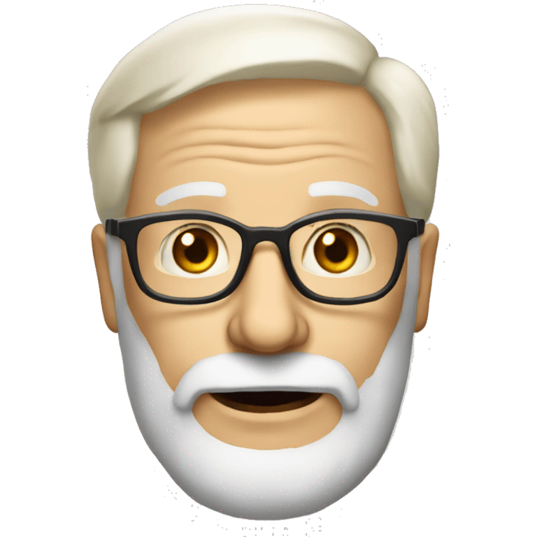 62 years blond old man with a very light beard with lunettes glasses emoji