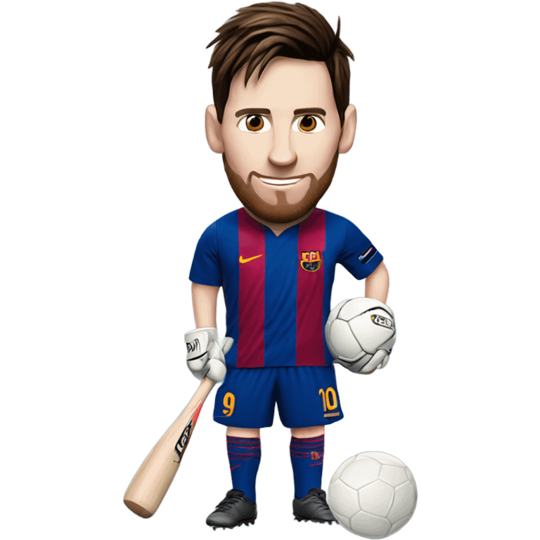 Messi with bat emoji