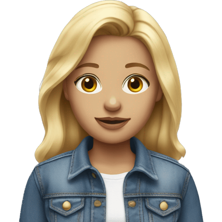 blonde girl in denim outfit emoji