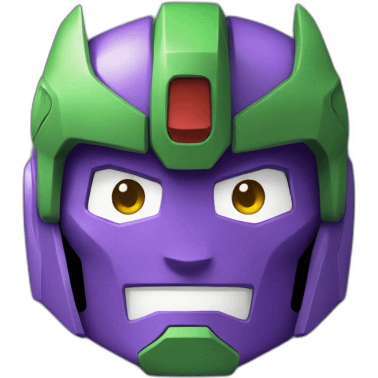 purple and green gundam face emoji