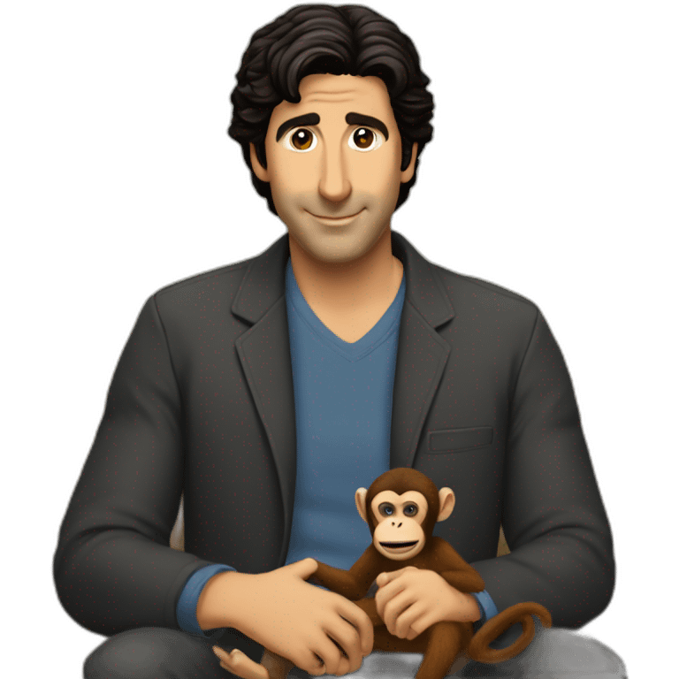 Ross geller with monkey emoji