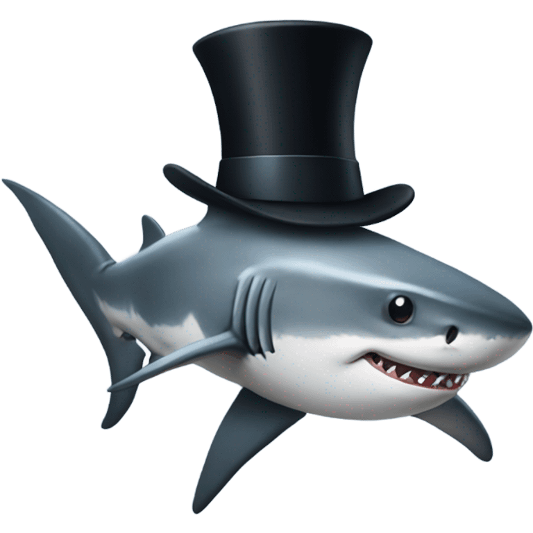 shark with tophat emoji