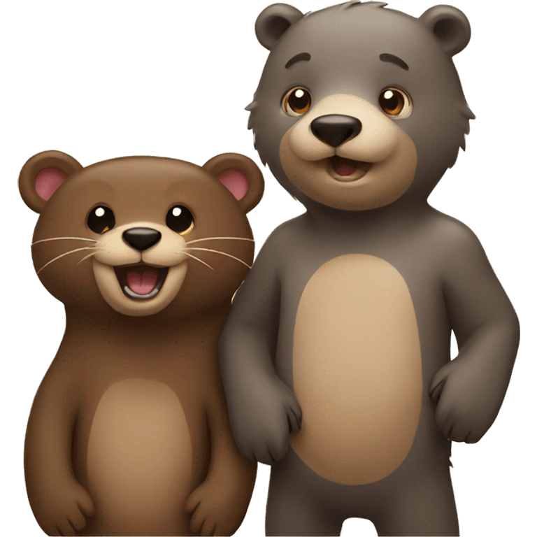 Otter and bear emoji