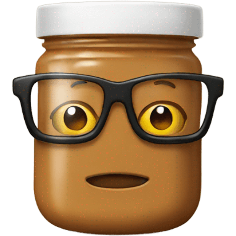 Peanut butter with glasses emoji