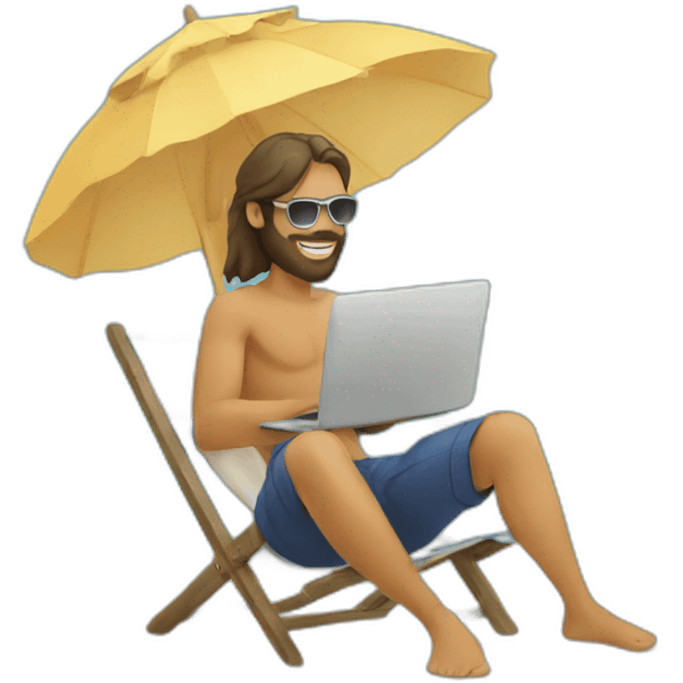 digital-nomad-working-at-beach emoji