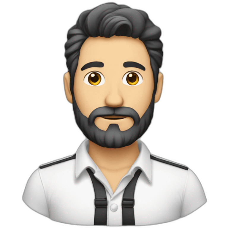 Hombre blanco calvo con barba canosa emoji