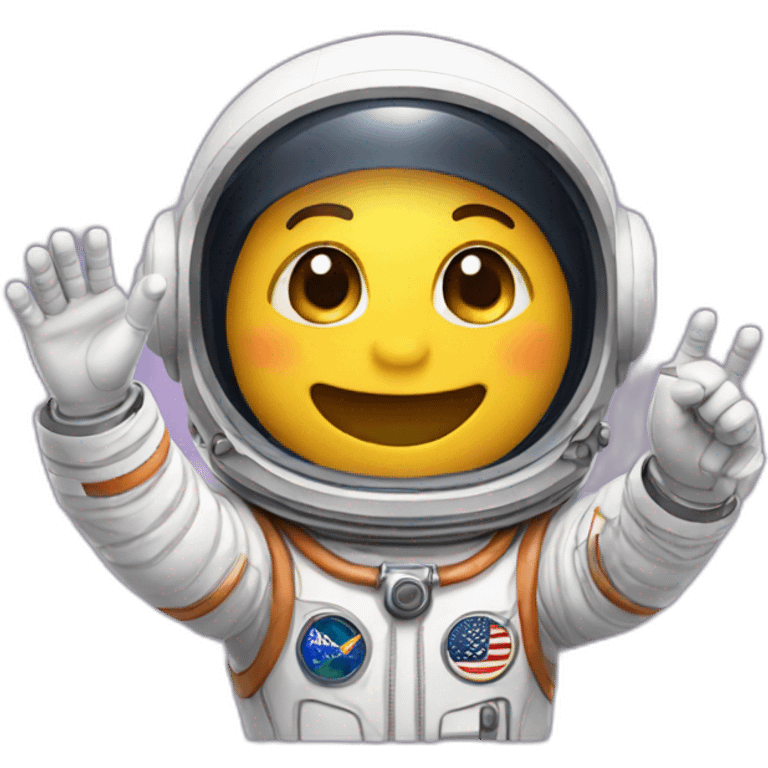 Astronaut hand up emoji