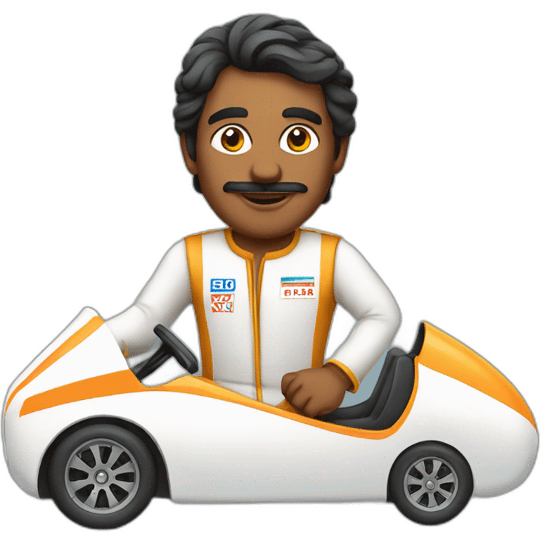 indian man in a race car emoji