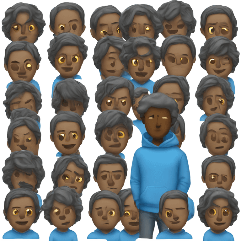 Faceless man with a blue sweatshirt  emoji