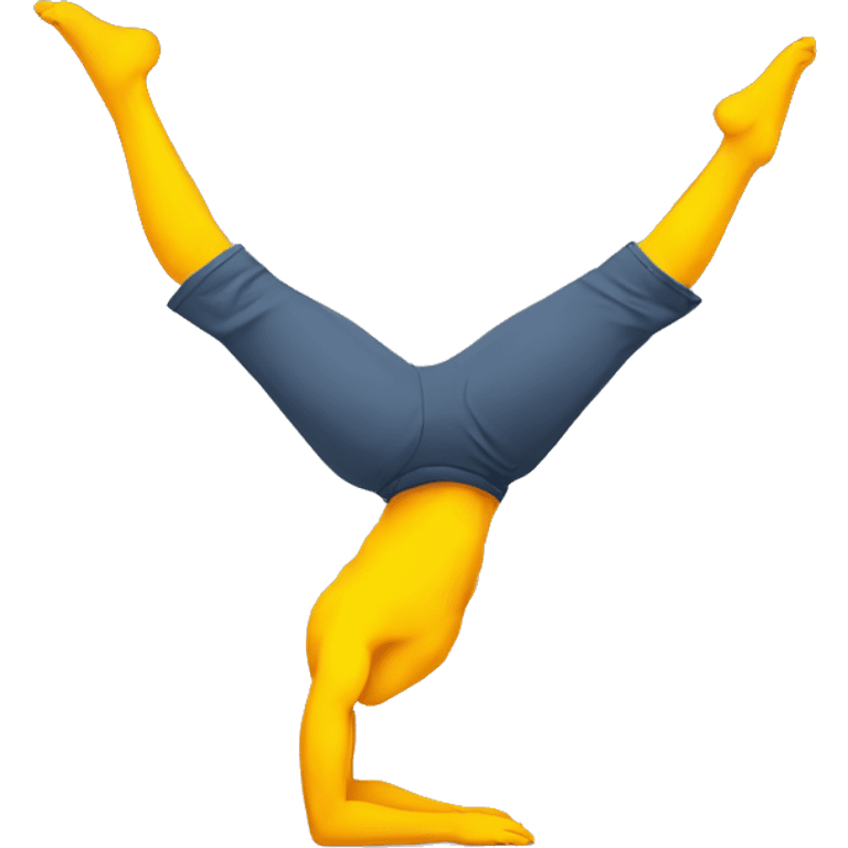 white guy doing a handstand with his legs straight emoji