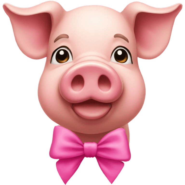 Pig with pink bow on forehead emoji