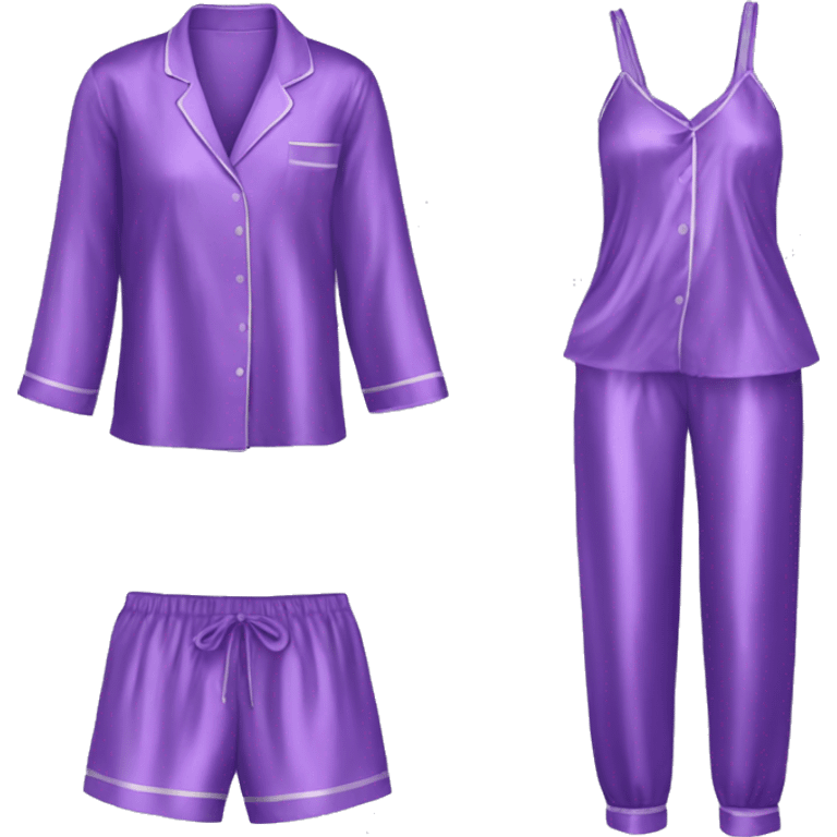 Purple silk pajamas set emoji