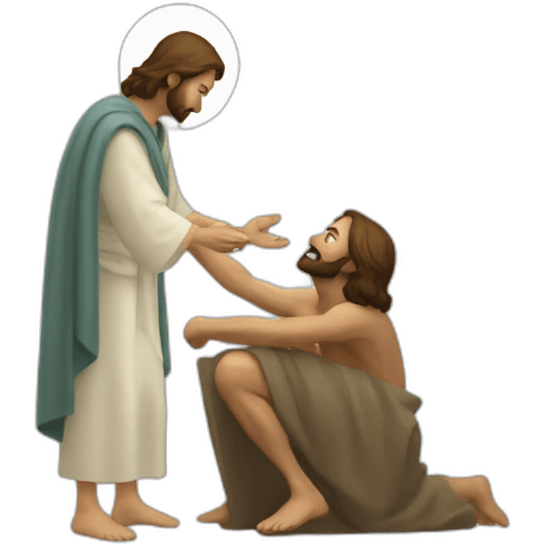 Jesus healing a mute man emoji