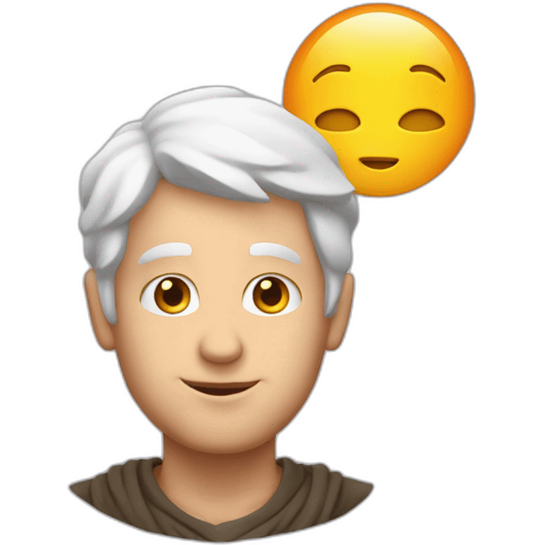 white guy gets a magic thought emoji