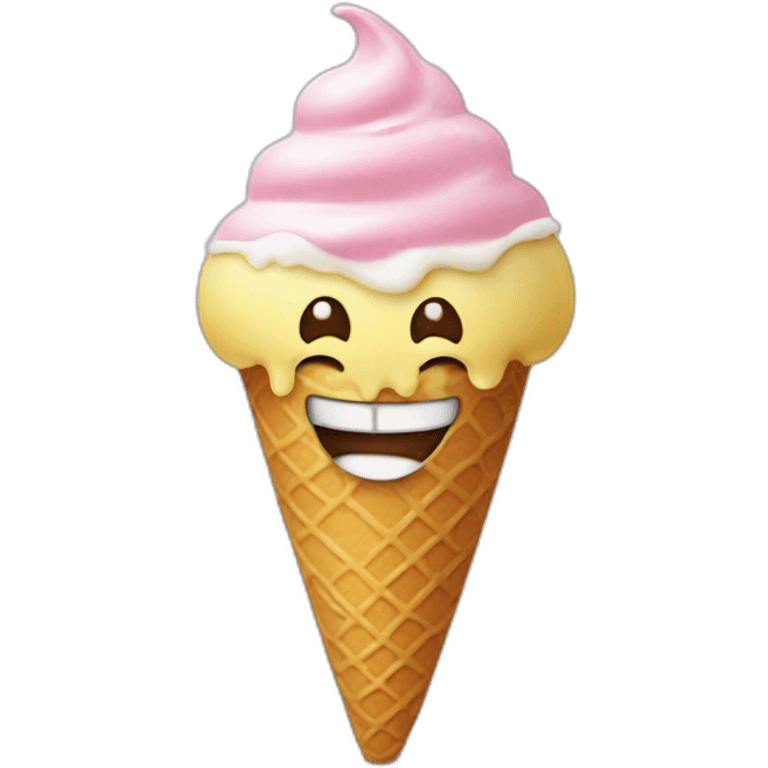 Ice cream with smiley emoji