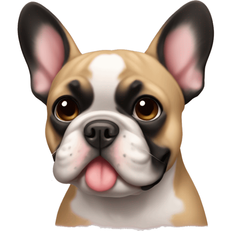 Black and tan colored French bulldog hearts emoji