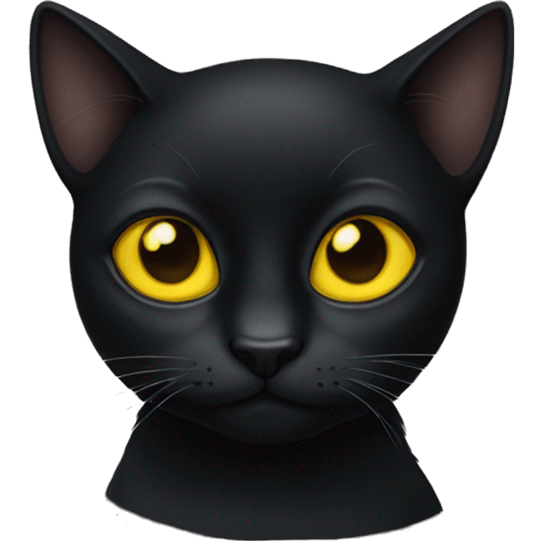 black cat with yellow eyes emoji