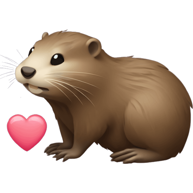 Cute Nutria animal haciendo un corazon patas emoji