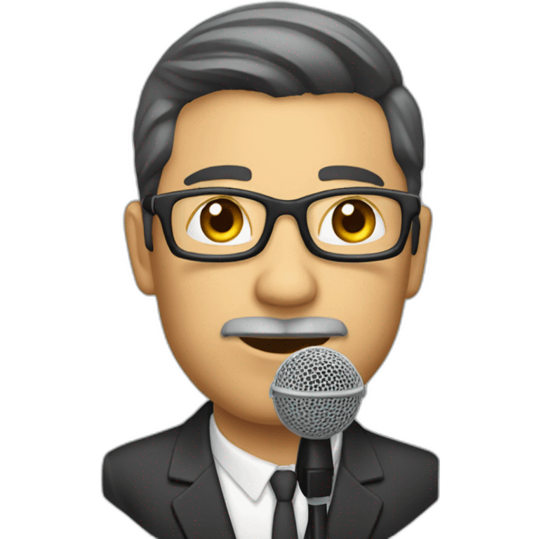 periodista con microfono emoji