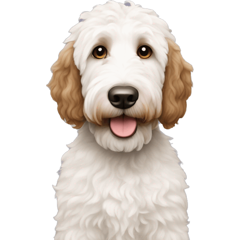 White and brown goldendoodle emoji