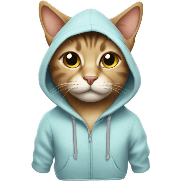 Cat wearing a hoodie emoji