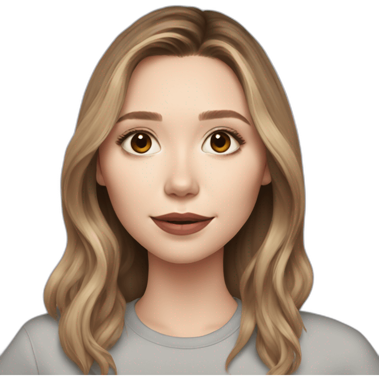 Elizabeth Olsen cartoon wearing tee emoji