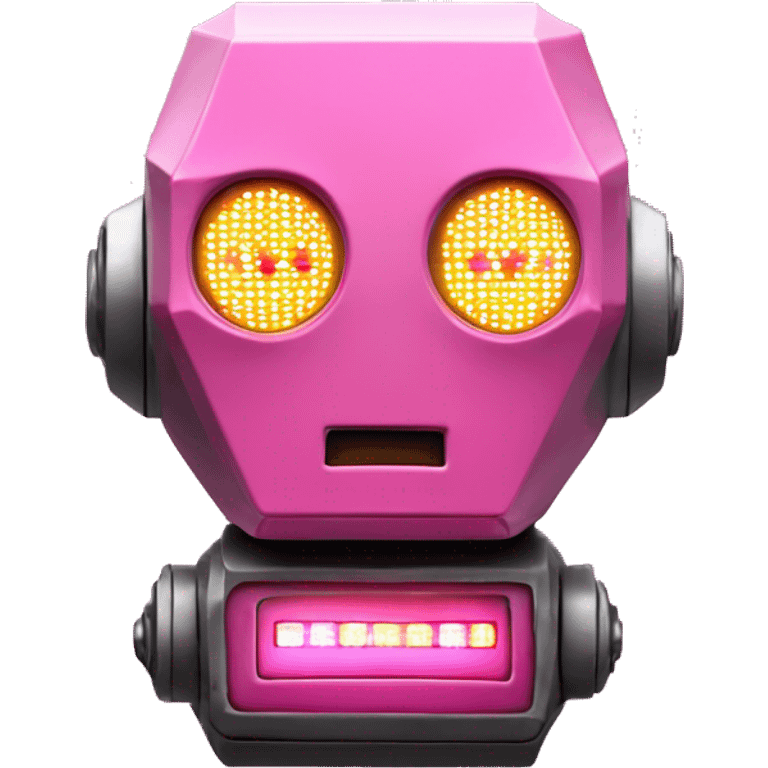 Pink LED DaftPunk-style robot talk box emoji