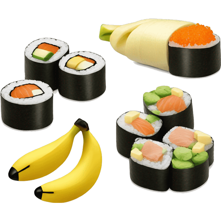 sushi with banana emoji