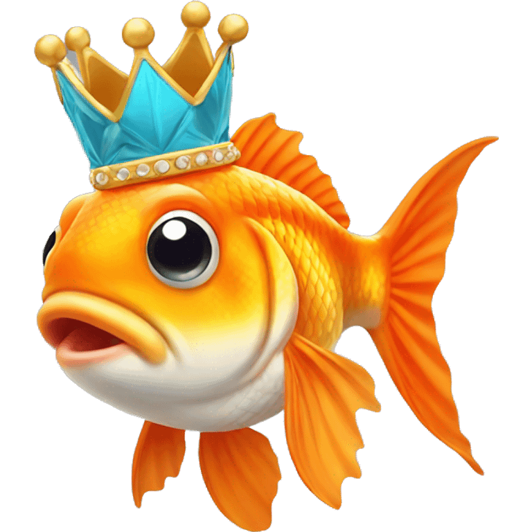 goldfish wearing a crown emoji