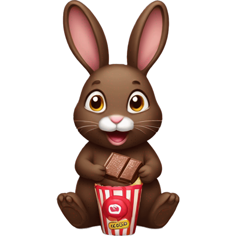 Bunny eating chocolate  emoji