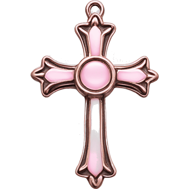 light pink chrome hearts cross emoji