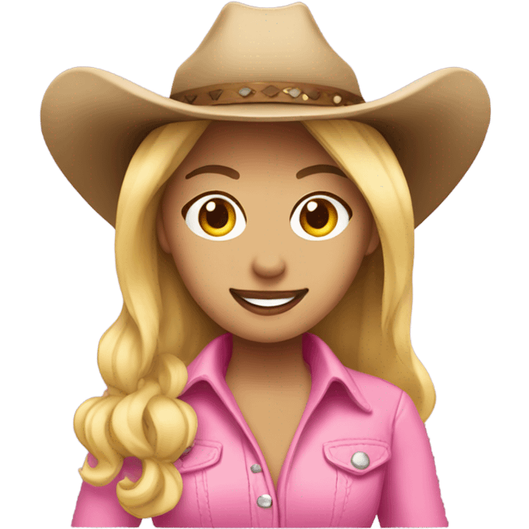 Blonde cowgirl with pink hat emoji