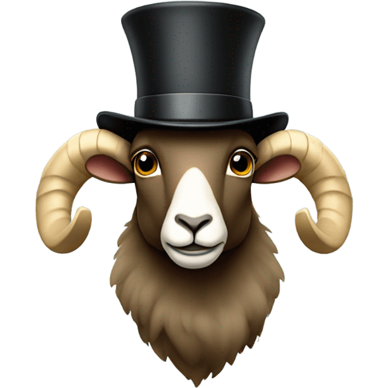 a ram with a top hat emoji