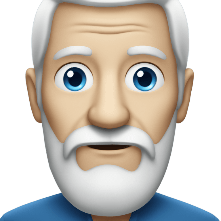 old man with beard portrait with blue eyes emoji