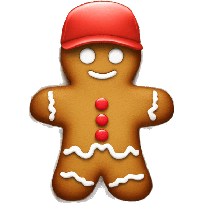 gingerbread man with a red cap emoji