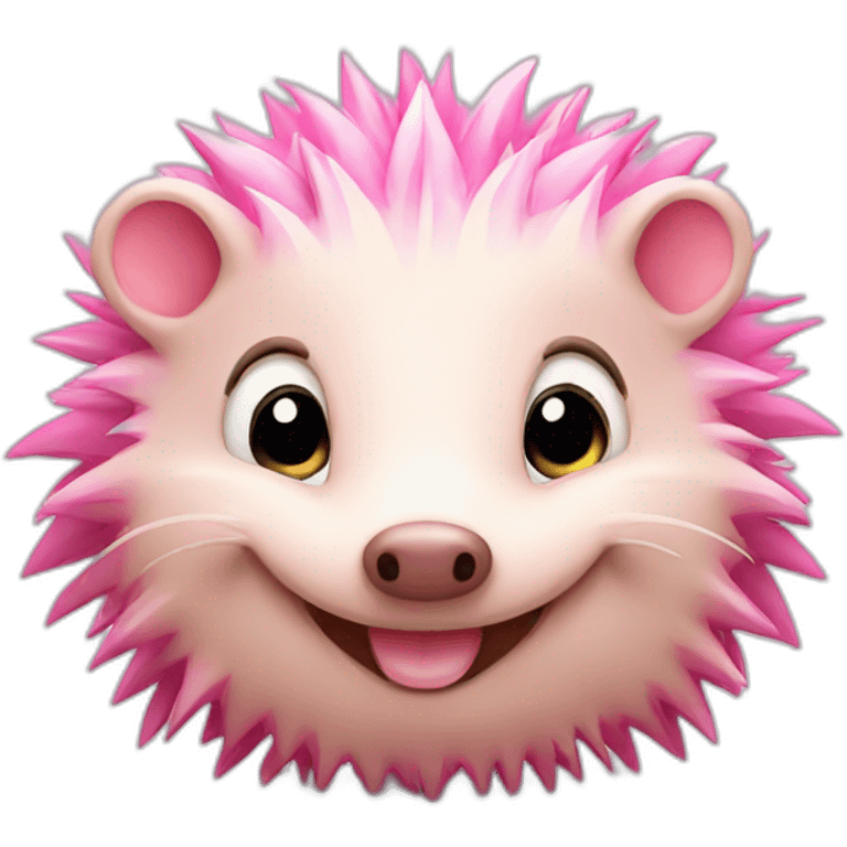 happy pink hedgehog emoji