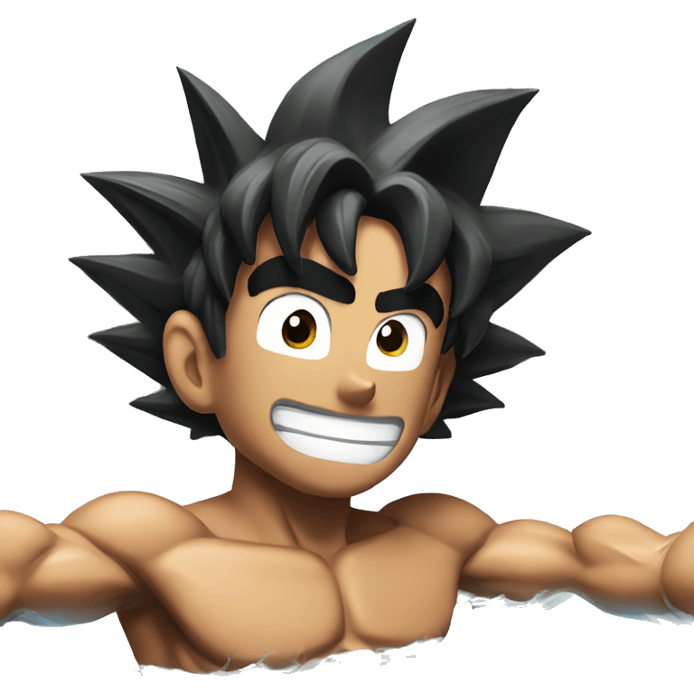 Goku in a pool emoji