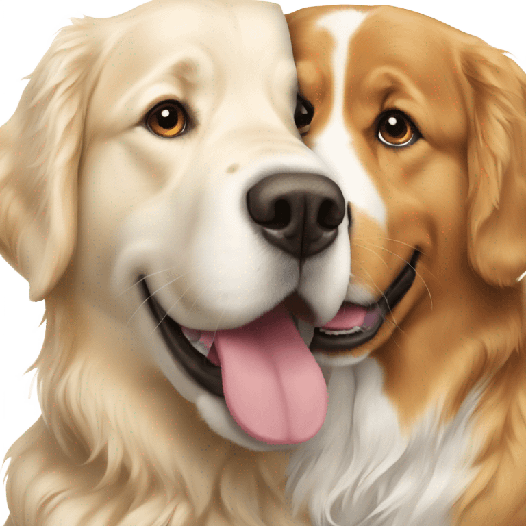 English cream golden retriever and Bernese mountain dog emoji