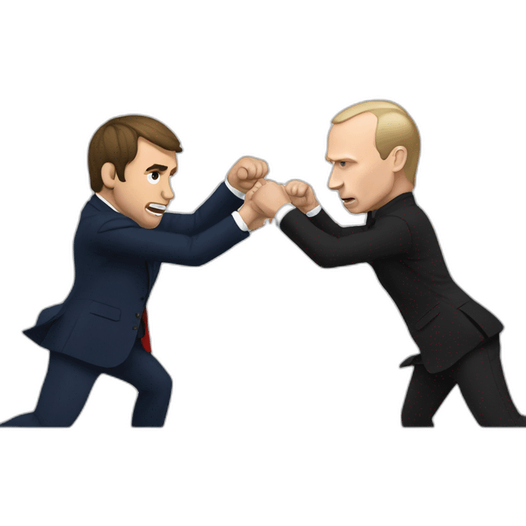 Macron fighting with Putin emoji