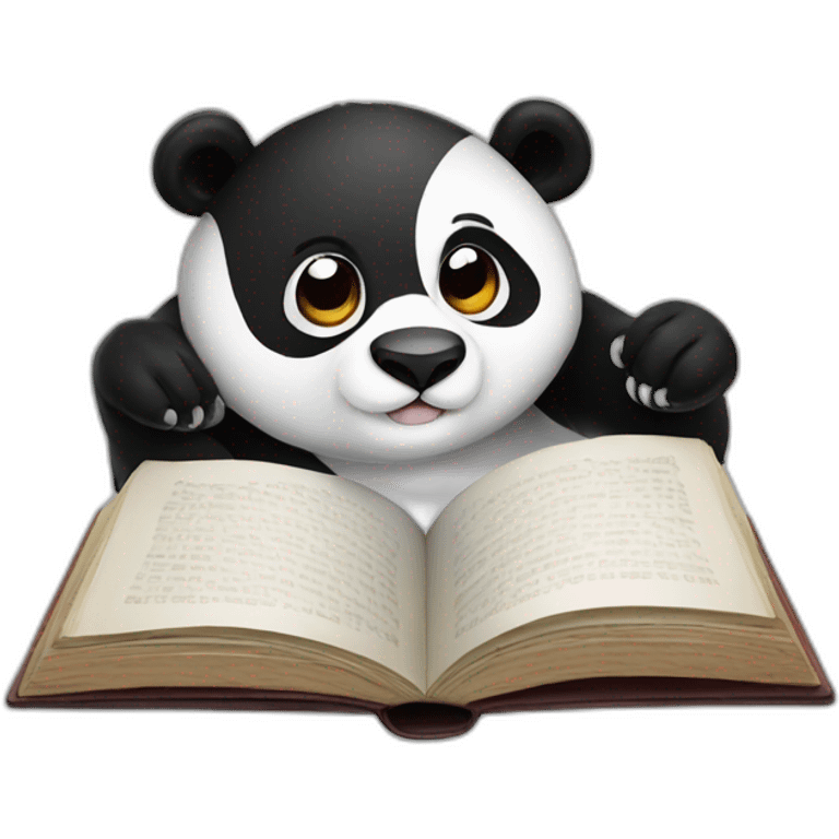 panda watch a book emoji